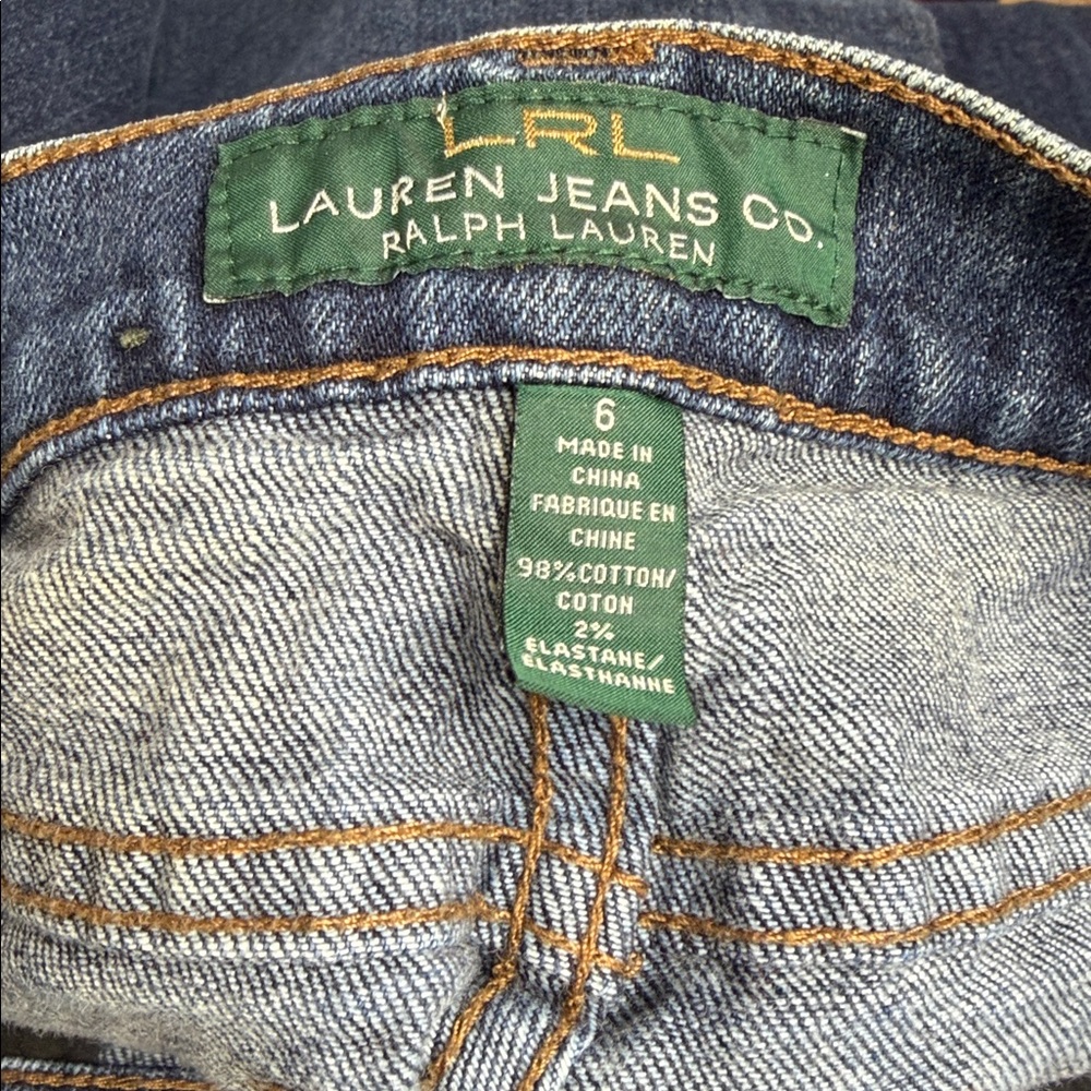 Lauren Ralph Lauren Dark Blue Classic Straight Leg Crop Jeans 6 - Picture 7 of 10